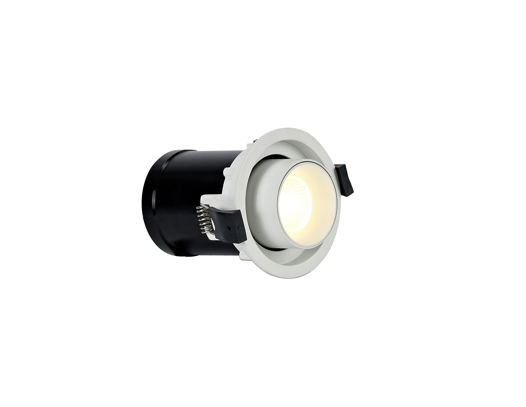 DX200372  Barda Retractable Recessed Swivel Round Spotlight; 8W; 3000K; 24°;585lm;White & White; Dia: 85mm Cut Out 75mm; 3yrs Warranty